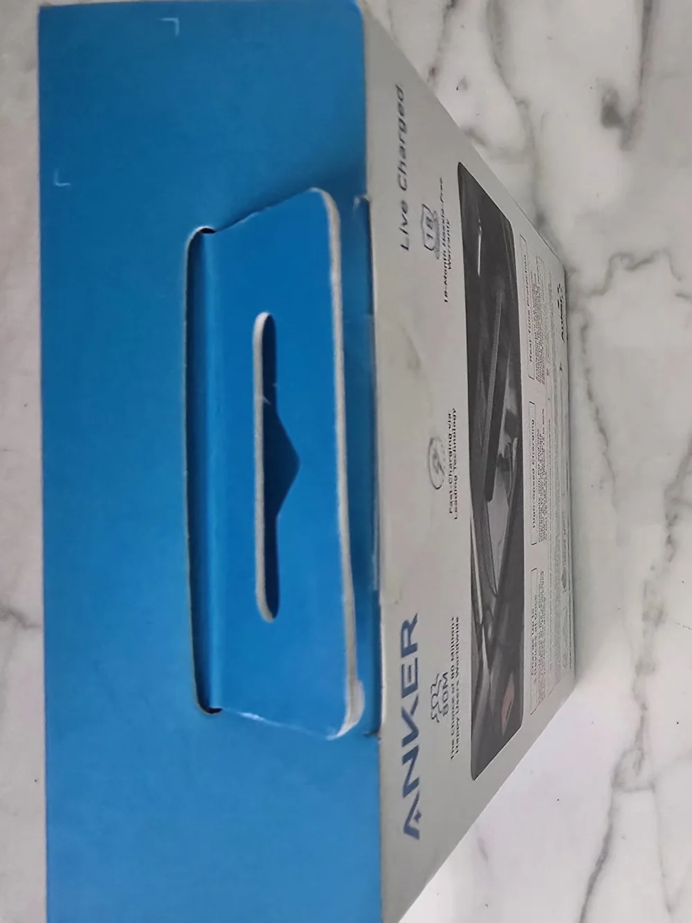 Anker Triple-Port Car Charger — Black with Light Blue Accent